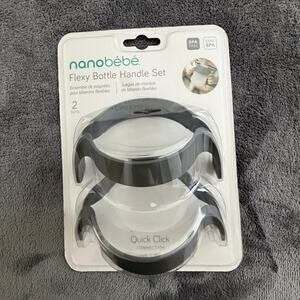 nanobébé Flexy Bottle Handle Set 2 Sets Gray BPA Free Quick Click LP073B411
